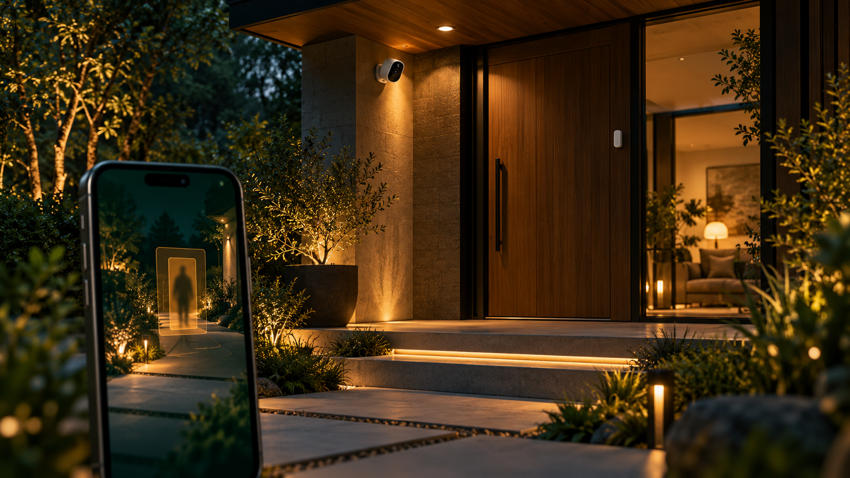 Smart camera, entry sensor and connected home security concept
